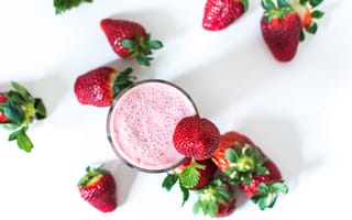 Картинка клубника, коктейль, milkshake, напиток, strawberry