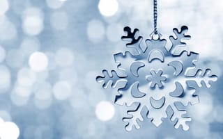 Картинка snowflake, снежинка, winter, bokeh