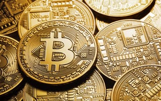 Обои размытие, bitcoin, биткоин, logo, осветление, coins, лого