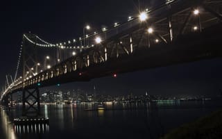 Картинка мост, зима, декабрь, ночь, город