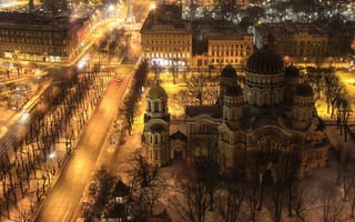 Картинка Латвия, ночь, Рига