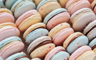 Картинка colorful, сладкое, pink, dessert, french, macaron, макаруны, десерт, пирожные, macaroon, sweet