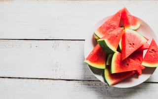 Картинка лето, ягоды, арбуз, тарелка