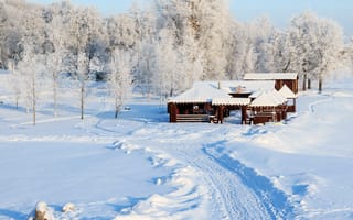 Картинка Россия, природа, снег, зима, дом