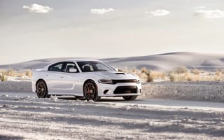 Картинка Dodge, металлик, белый, SRT Hellcat, автомобиль, 2015, Charger