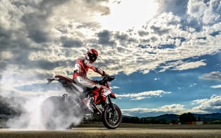 Картинка мотоцикл, небо, Ducati, байк, Hypermotard, 2015