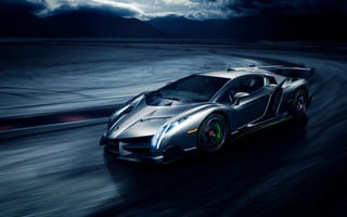 Картинка Lamborghini, скорость, движение, front, Veneno