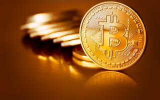 Обои coins, размытие, биткоин, монеты, gold, bitcoin, btc