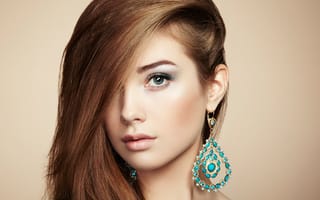 Картинка Fashion photo, beautiful young woman, Perfect makeup, украшения, макияж, Jewelry and accessories