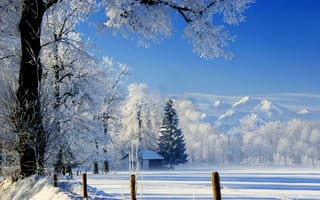 Обои природа, cool, landscape, house, nature, sky, снег, дом, зима, beautiful, пейзаж, white, небо, scenery, nice, winter, snow