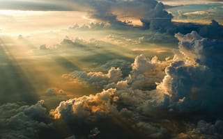 Картинка облака, утро, высота, восход