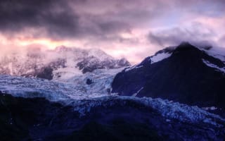 Картинка Горы, ледник, облака