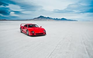 Картинка Ferrari F40, машина, озеро