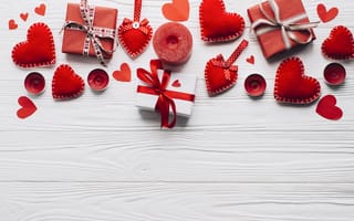 Обои любовь, red, свечи, wood, valentine's day, love, сердце, romantic, подарок, сердечки, heart, gift