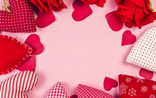 Обои любовь, roses, frame, розы, hearts, romantic, gift, valentine's day, red, сердце, love, цветы