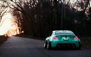 Картинка Toyota, Turquoise, Rear, Stance, Works, GT86