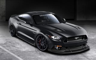 Картинка Ford, 2015, Hennessey, Black, Front, Mustang, Hpe700