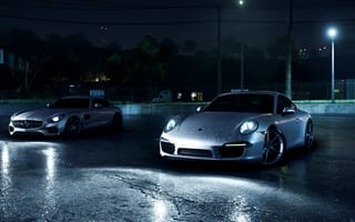Картинка Porsche, Mercedes AMG, Need For Speed 2016, NFS, 911 Carerra