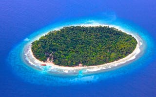 Картинка Maldives, риф, остров, Мальдивы, океан
