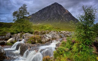 Картинка природа, Шотландия, ручей, гора