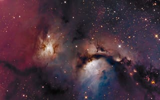 Картинка Отражательная туманность, созвездие Ориона, LRGB, космос, M78, звёзды
