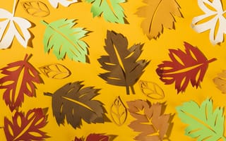 Картинка осень, autumn, осенние, leaves, colorful, бумажные, paper, листья
