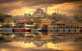 Картинка Istanbul City, облака, вид