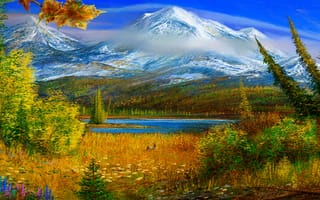 Картинка alaska, горы, картина, осень