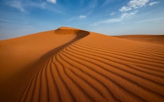 Обои пустыня, небо, облака, песок, барханы, дюны