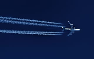 Картинка Boeing 747, самолёт, небо, пассажирский