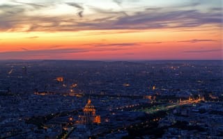 Картинка Париж, облака, огни, вечер