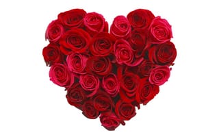 Картинка roses, love, бутоны, heart, romantic, сердце, розы, цветы