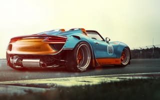 Картинка Porsche, Race, 918, Supercar, Wide, Power, Spyder, Track