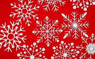 Обои зима, снежинки, красный, winter, Christmas, red, snowflakes