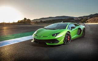 Картинка закат, Aventador, 2018, Lamborghini, SVJ, Aventador SVJ, суперкар