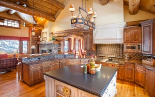 Картинка log home, interior, kitchen