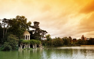 Обои ротонда, природа, озеро, Bois de Vincennes, Венсенский лес, Париж, Франция, парк