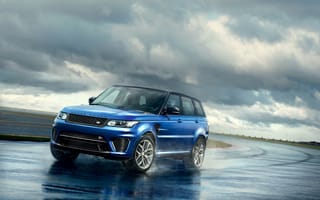 Обои Land Rover, Range Rover, 2015, голубой, автомобиль, Sport SVR