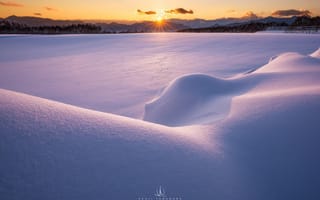 Картинка Kenji Yamamura, горы, рассвет, photographer, снег