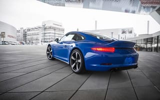 Картинка Porsche, вид сзади, Порше, синий, 911, GTS, Club Coupe
