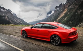 Картинка Audi, Горы, RS7, Красная