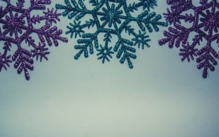 Обои зима, снежинки, Christmas, blue, snowflakes, голубой, decoration, winter