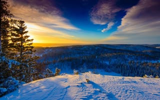 Картинка Норвегия, солнечный денёк, зима