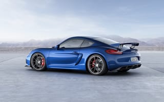Картинка Porsche, Cayman, синий, вид сзади, GT4, Порше, Кайман
