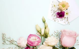 Картинка цветы, розы, эустома, flowers, букет, eustoma, roses, pink