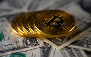 Картинка размытие, coins, доллар, dollar, биткоин, btc, bitcoin