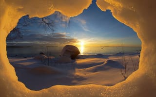Картинка утро, снег, природа, пейзаж