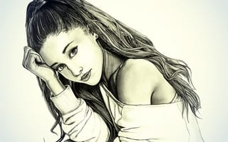 Картинка Ariana Grande, рисунок, портрет, карандаш