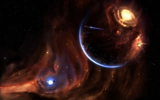 Картинка 157, звезды, планета, взрыв