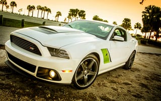 Картинка 2009, Mustang, Ford, форд, пляж, Roush Stage 3, мустанг